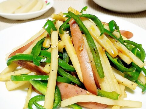 焼き肉のタレで簡単に！青椒ウインナー？！